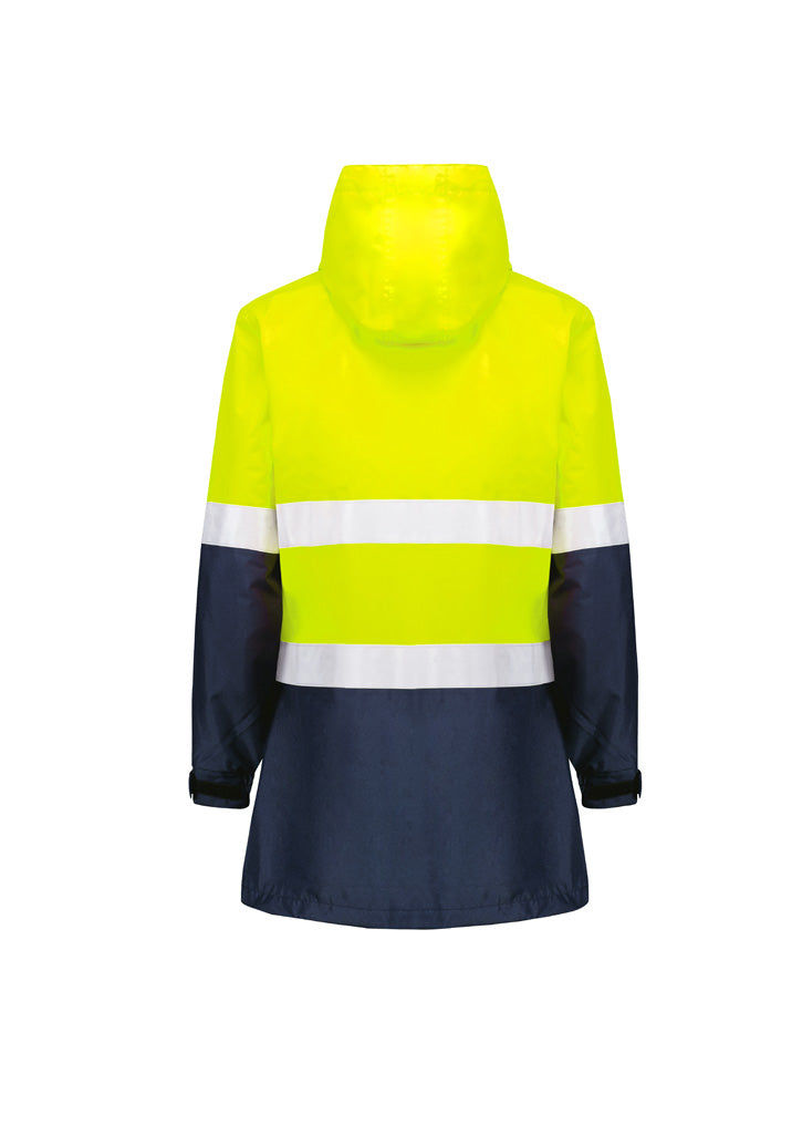 Womens Hi Vis Ultralite Waterproof Jacket - Yellow/Navy - View