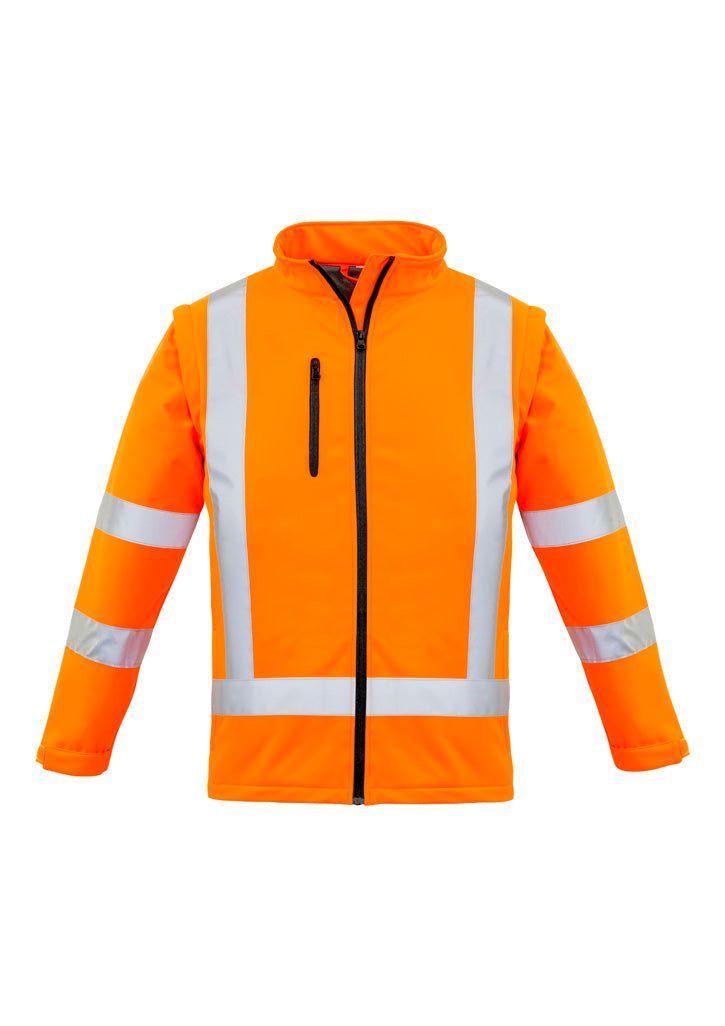 Womens Hi Vis NSW Rail X Back 2 In 1 Softshell Jacket - Orange - Front
