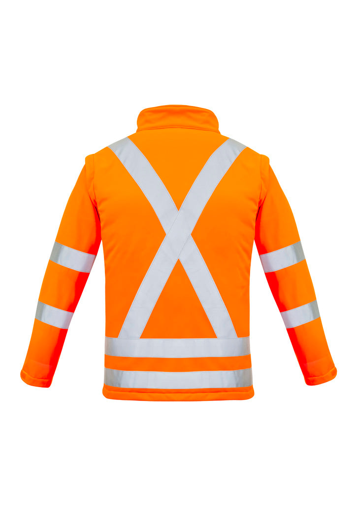 Womens Hi Vis NSW Rail X Back 2 In 1 Softshell Jacket - Orange - Back