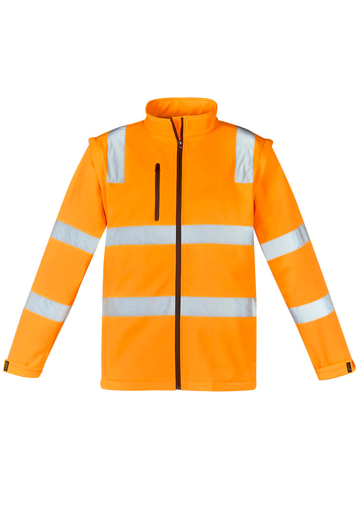 Unisex Hi Vis VIC Rail 2 In 1 Softshell Jacket - Vic Rail Orange - Front