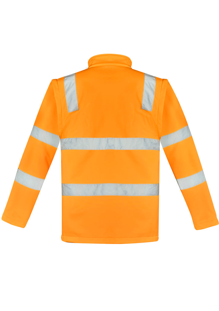 Unisex Hi Vis VIC Rail 2 In 1 Softshell Jacket - Vic Rail Orange - Back