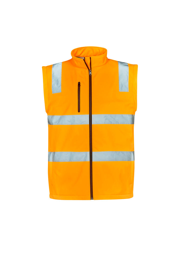 Unisex Hi Vis VIC Rail 2 In 1 Softshell Jacket - Vic Rail Orange - View