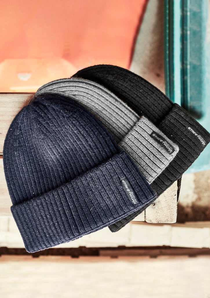 Unisex Streetworx Beanie - Black - Model