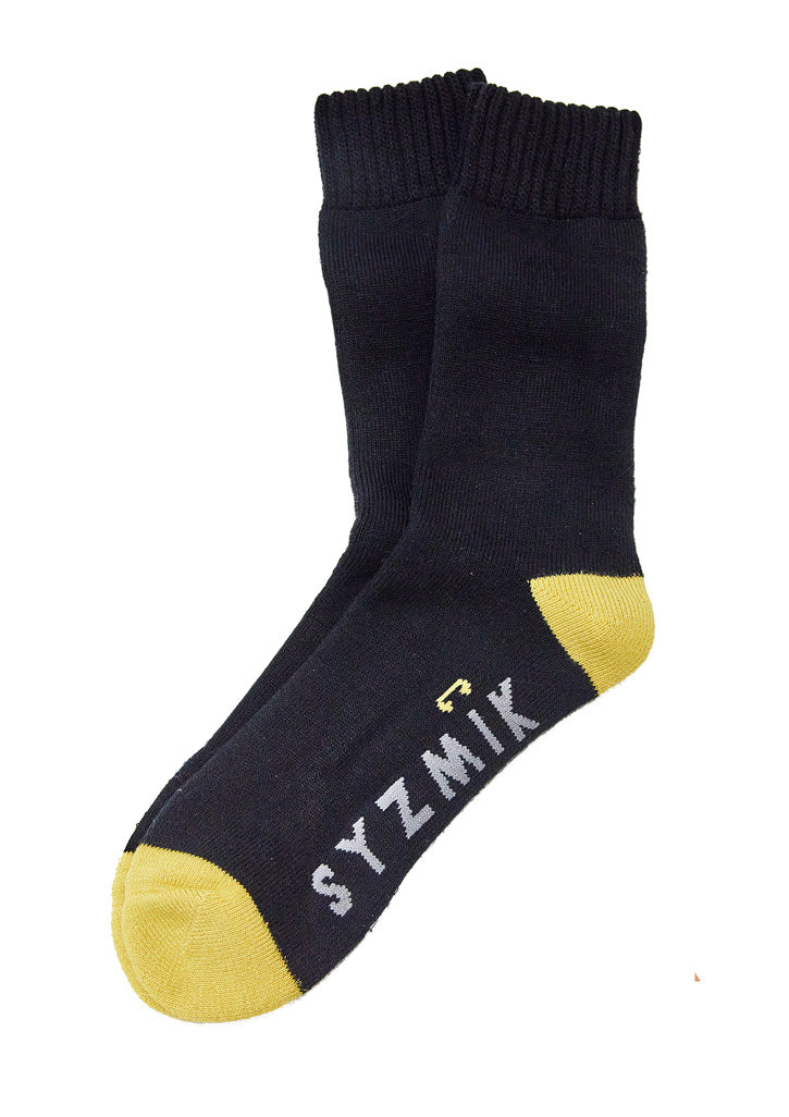 Bamboo Work Socks (3 Pack) - Black/Yellow - Back