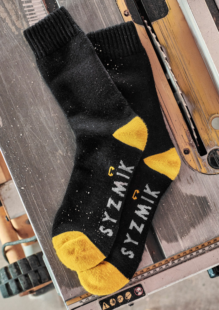 Bamboo Work Socks (3 Pack) - Black/Yellow - Model