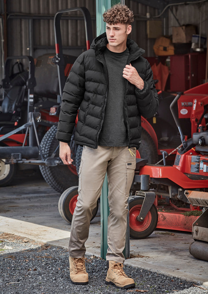 Mens Essential Basic Stretch Cargo Pant - Khaki - Model