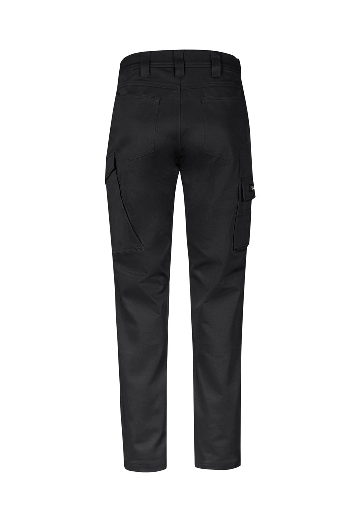Mens Essential Basic Stretch Cargo Pant - Black - Back