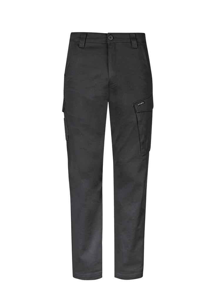 Mens Essential Basic Stretch Cargo Pant - Charcoal - Front