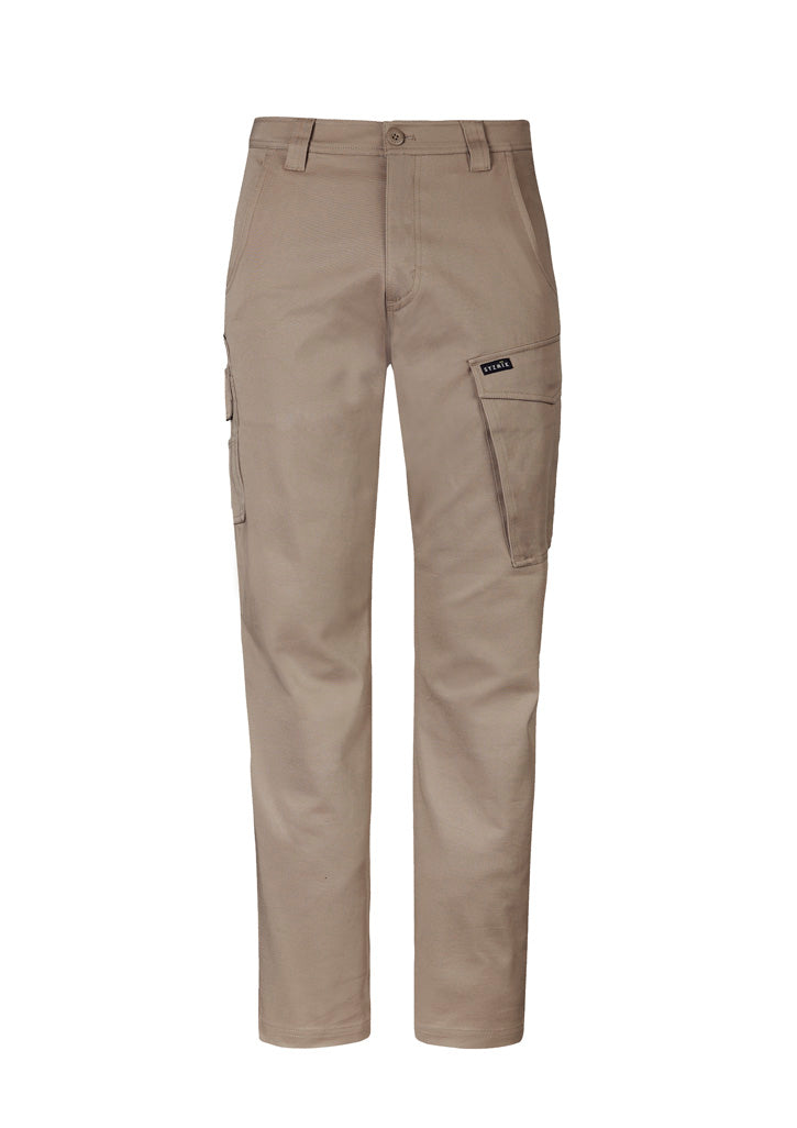 Mens Essential Basic Stretch Cargo Pant - Khaki - Front