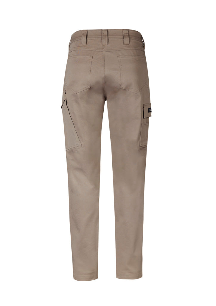 Mens Essential Basic Stretch Cargo Pant - Khaki - Back