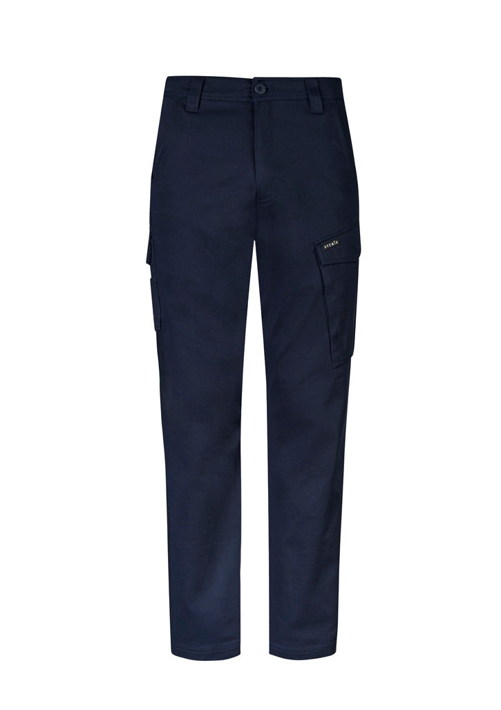 Mens Essential Basic Stretch Cargo Pant - Navy - Front