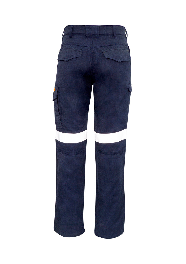 Mens Orange Flame Taped Cargo Pant (Regular) - Navy - Back