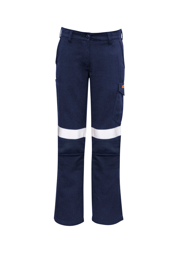 Womens Orange Flame Taped Cargo Pant - Navy - Front