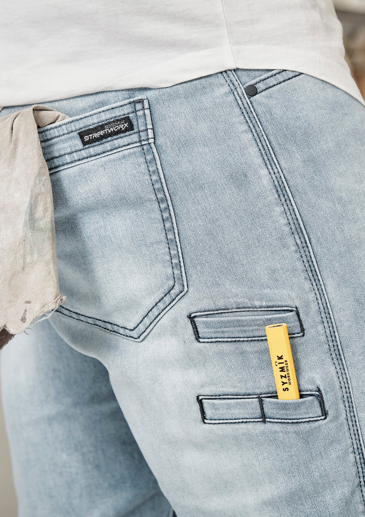 Mens Streetworx Stretch Jean - Light Blue - Model