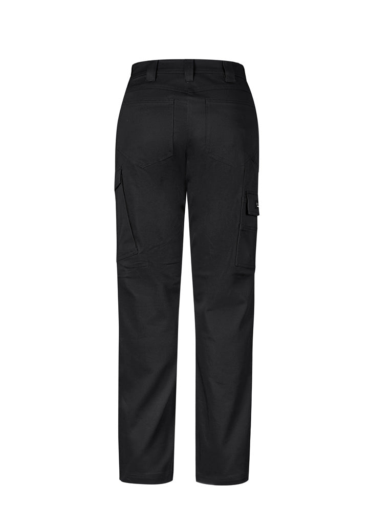 Womens Essential Basic Stretch Cargo Pant - Black - Back
