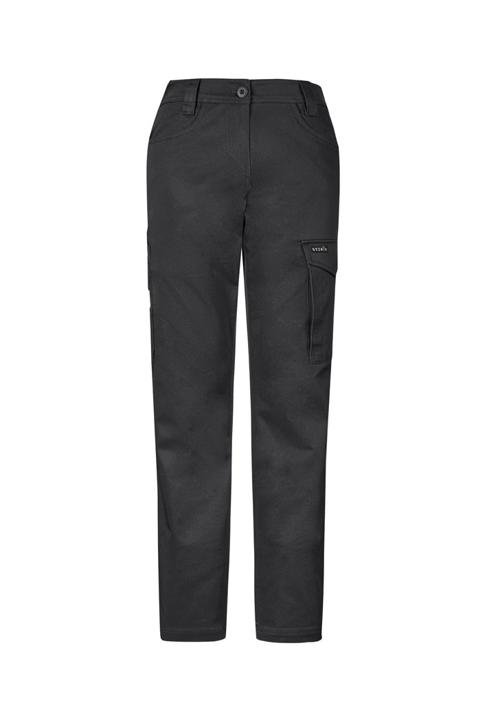 Womens Essential Basic Stretch Cargo Pant - Charcoal - Front