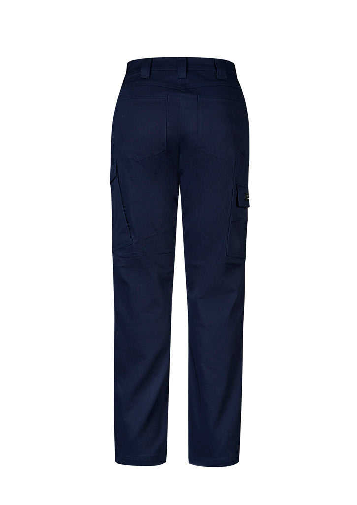 Womens Essential Basic Stretch Cargo Pant - Navy - Back