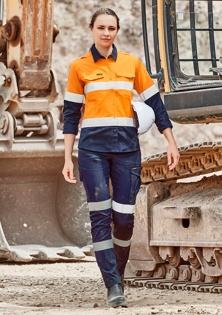 Womens Essential Stretch Taped Cargo Pant - Navy - Model