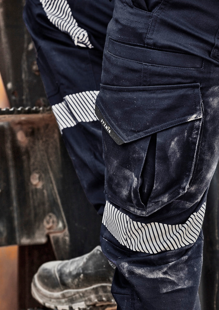 Mens Rugged Cooling Stretch Taped Pant - Navy - Model