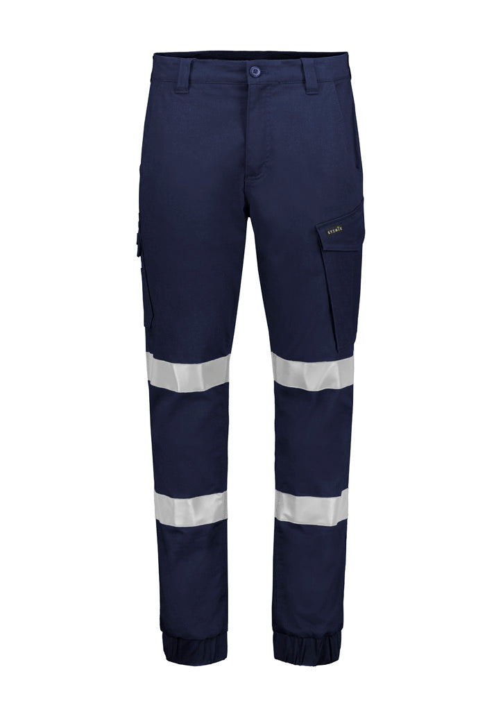 Mens Essential Stretch Taped Cargo Pant - Cuffed - Navy - Front