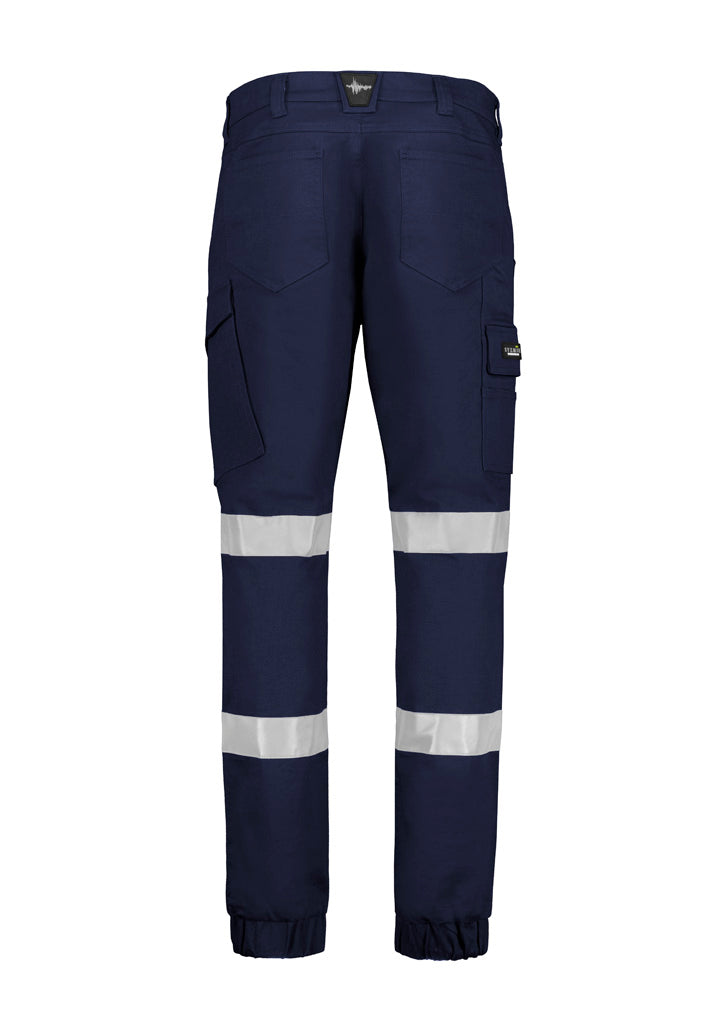 Mens Essential Stretch Taped Cargo Pant - Cuffed - Navy - Back