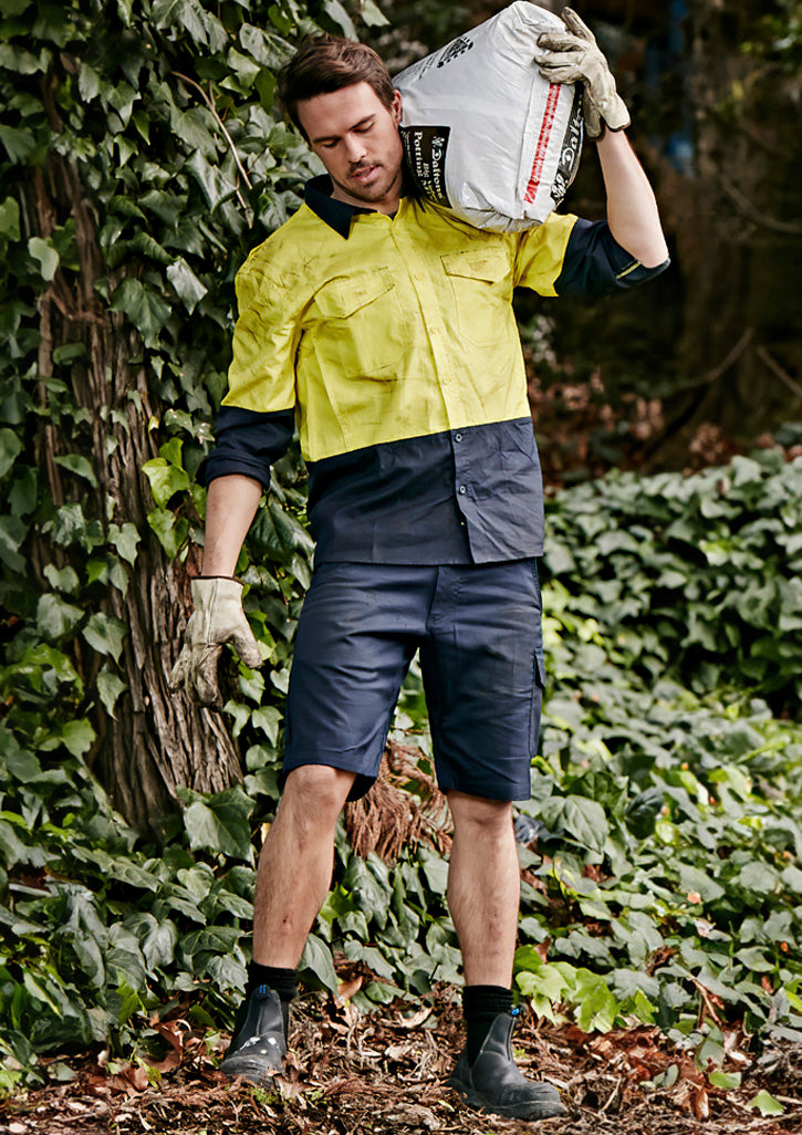 Mens Rugged Cooling Vented Short - Navy - Model