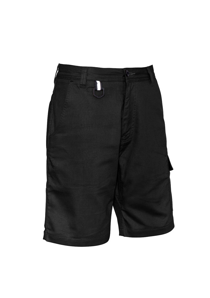 Mens Rugged Cooling Vented Short - Black - Front