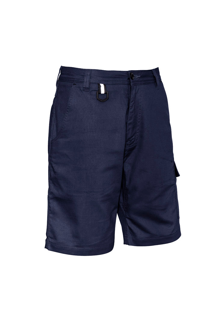 Mens Rugged Cooling Vented Short - Navy - Front
