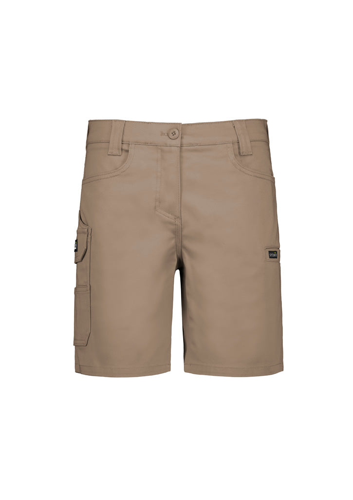 Womens Essential Stretch Cargo Short - Khaki - Front