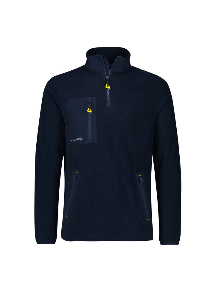 Unisex Streetworx Lightweight 1/4 Zip Polar Fleece - Navy - Front