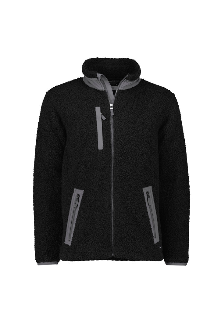 Unisex Streetworx Full Zip Sherpa Fleece - Black - Front