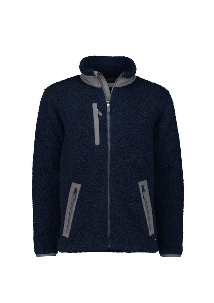 Unisex Streetworx Full Zip Sherpa Fleece - Navy - Front