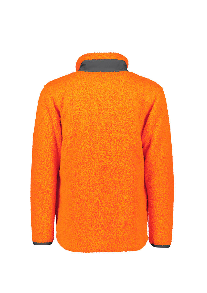 Unisex Streetworx Full Zip Sherpa Fleece - Orange - Back