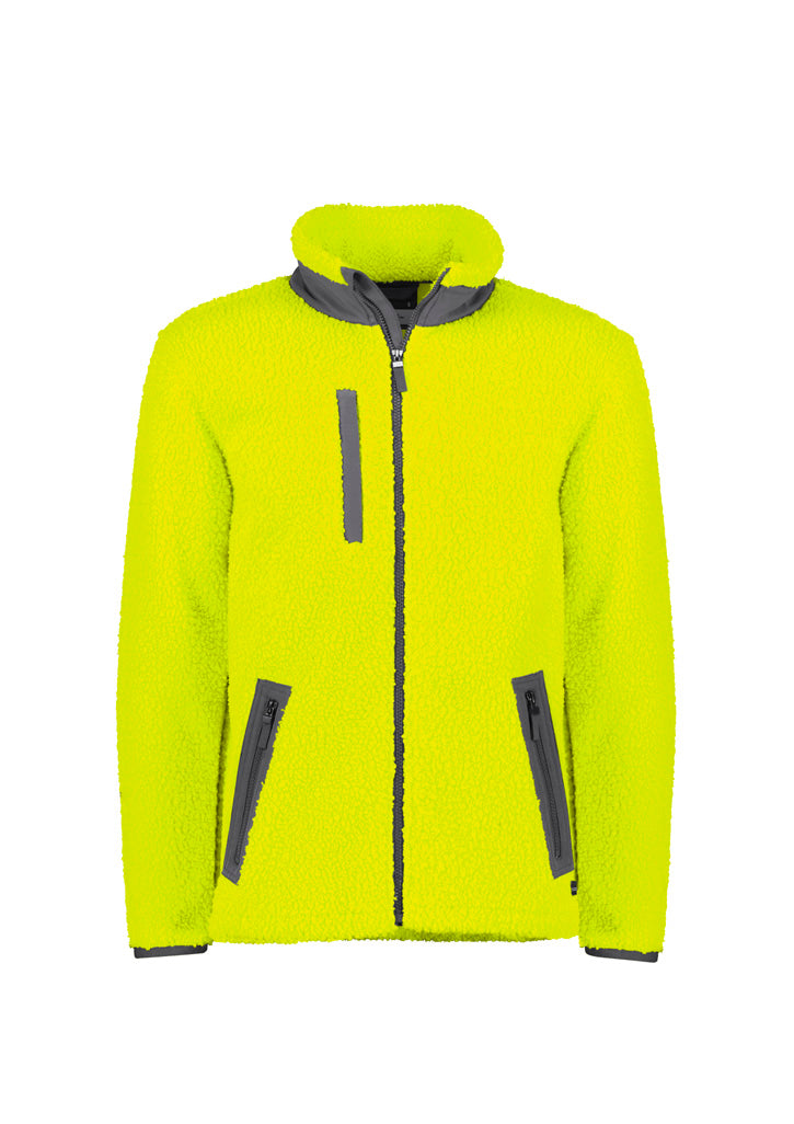 Unisex Streetworx Full Zip Sherpa Fleece - Yellow - Front