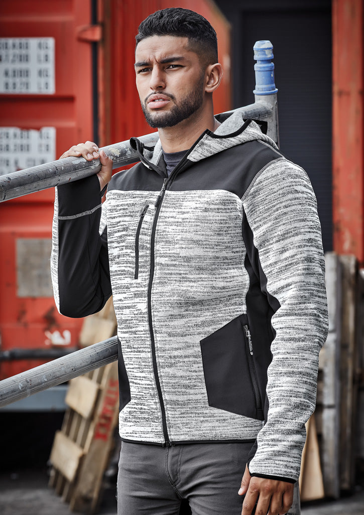 Unisex Streetworx Reinforced Knit Hoodie - Grey - Model