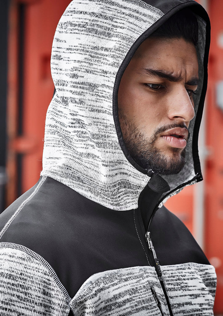 Unisex Streetworx Reinforced Knit Hoodie - Grey - Model