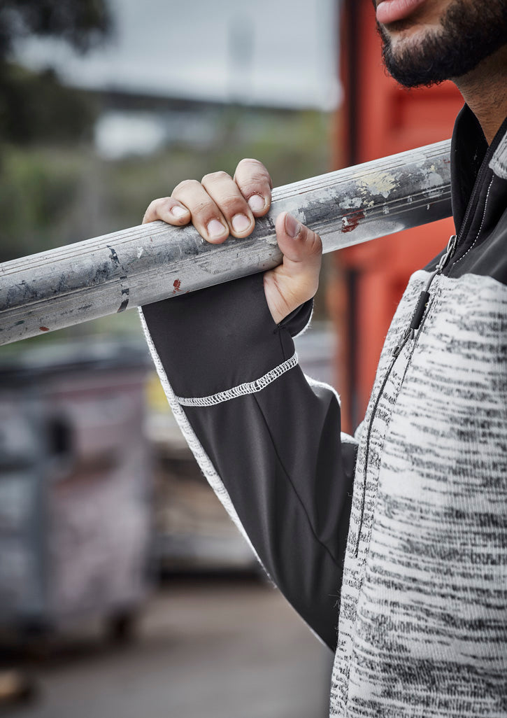 Unisex Streetworx Reinforced Knit Hoodie - Grey - Model