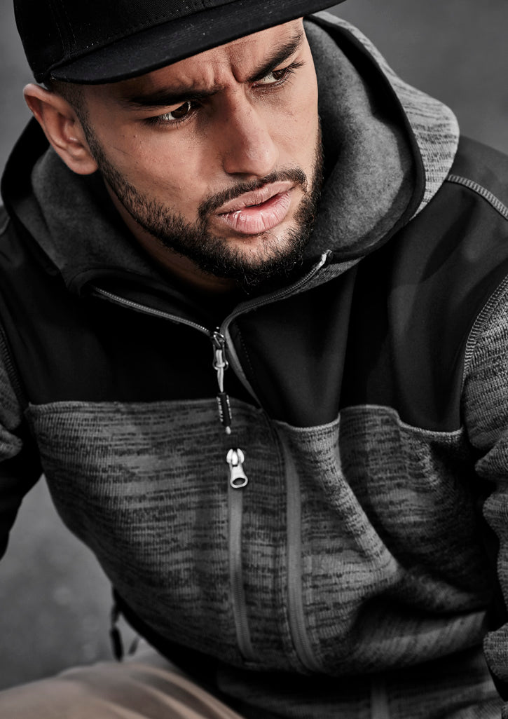 Unisex Streetworx Reinforced Knit Hoodie - Gunmetal - Model