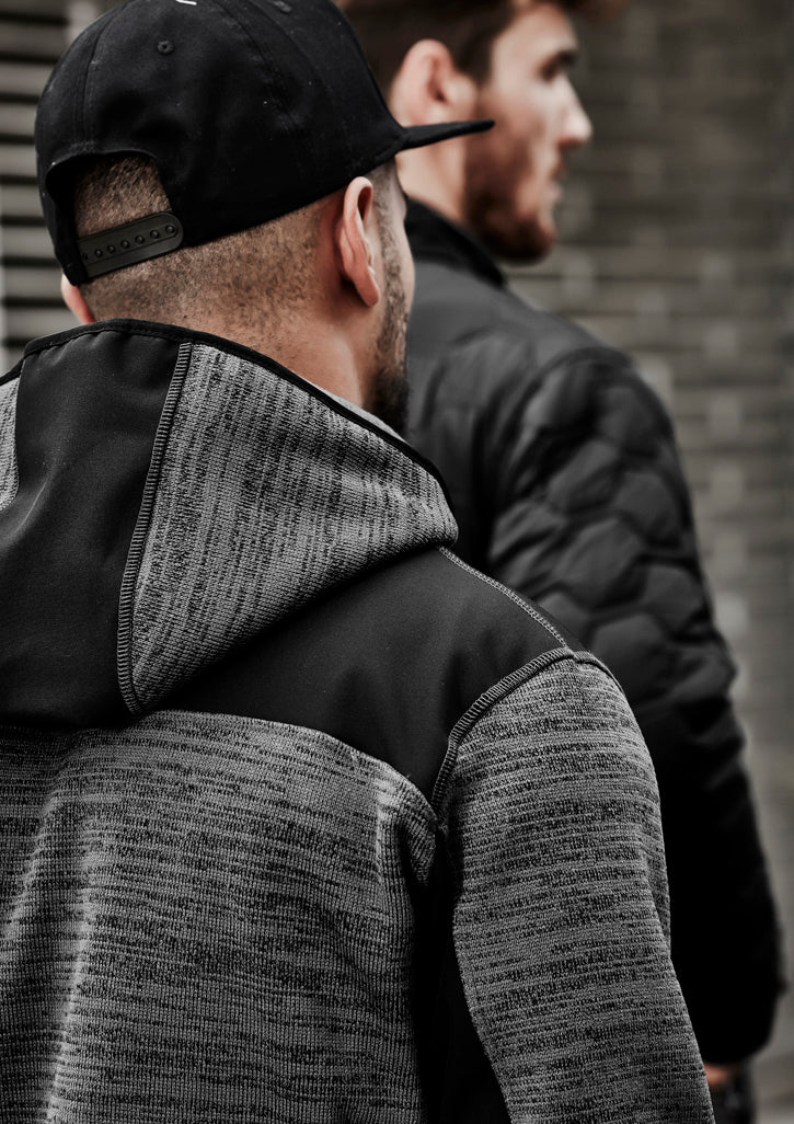 Unisex Streetworx Reinforced Knit Hoodie - Gunmetal - Model