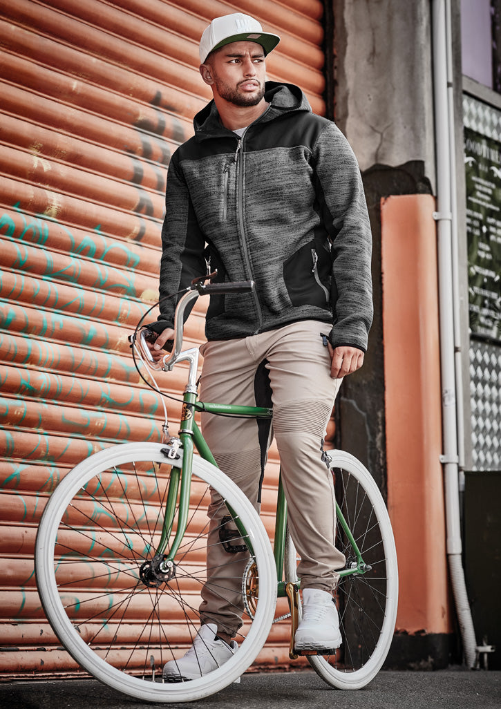 Unisex Streetworx Reinforced Knit Hoodie - Gunmetal - Model