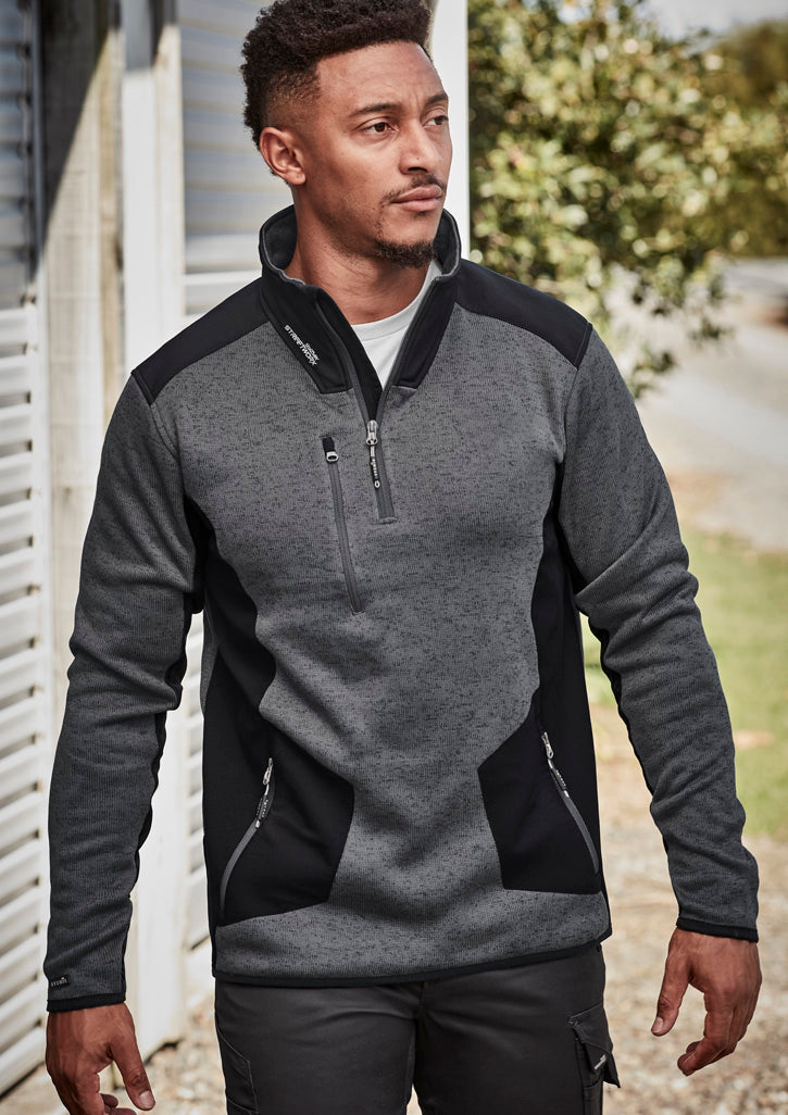 Unisex Streetworx Reinforced Knit 1/2 Zip Pullover - Gunmetal - Model