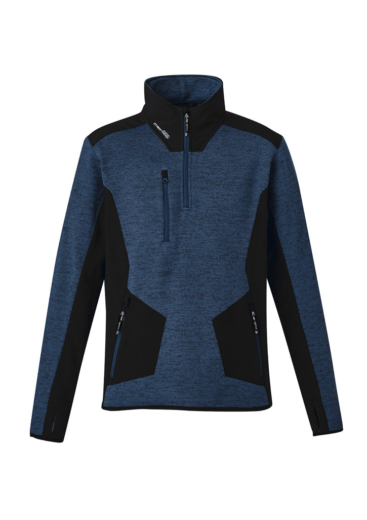 Unisex Streetworx Reinforced Knit 1/2 Zip Pullover - Navy - Front