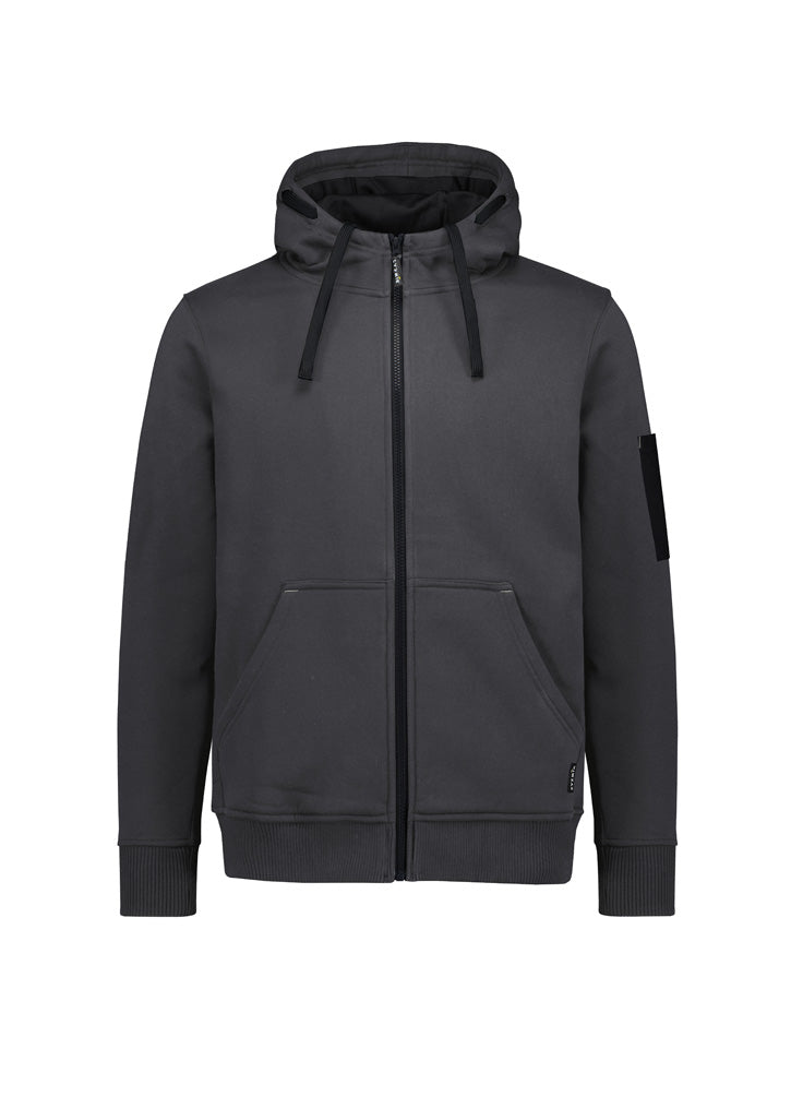 Unisex Zip Front Multi-Pocket Hoodie - Charcoal/Black - Front