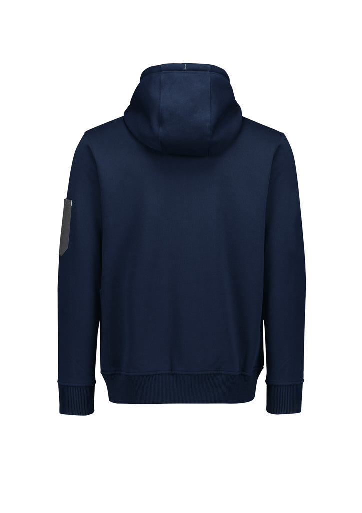 Unisex Zip Front Multi-Pocket Hoodie - Navy/Charcoal - Back