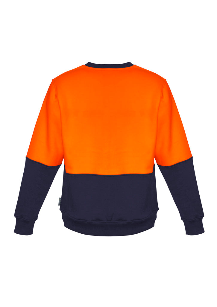 Unisex Hi Vis Crew Sweatshirt - Orange - Back
