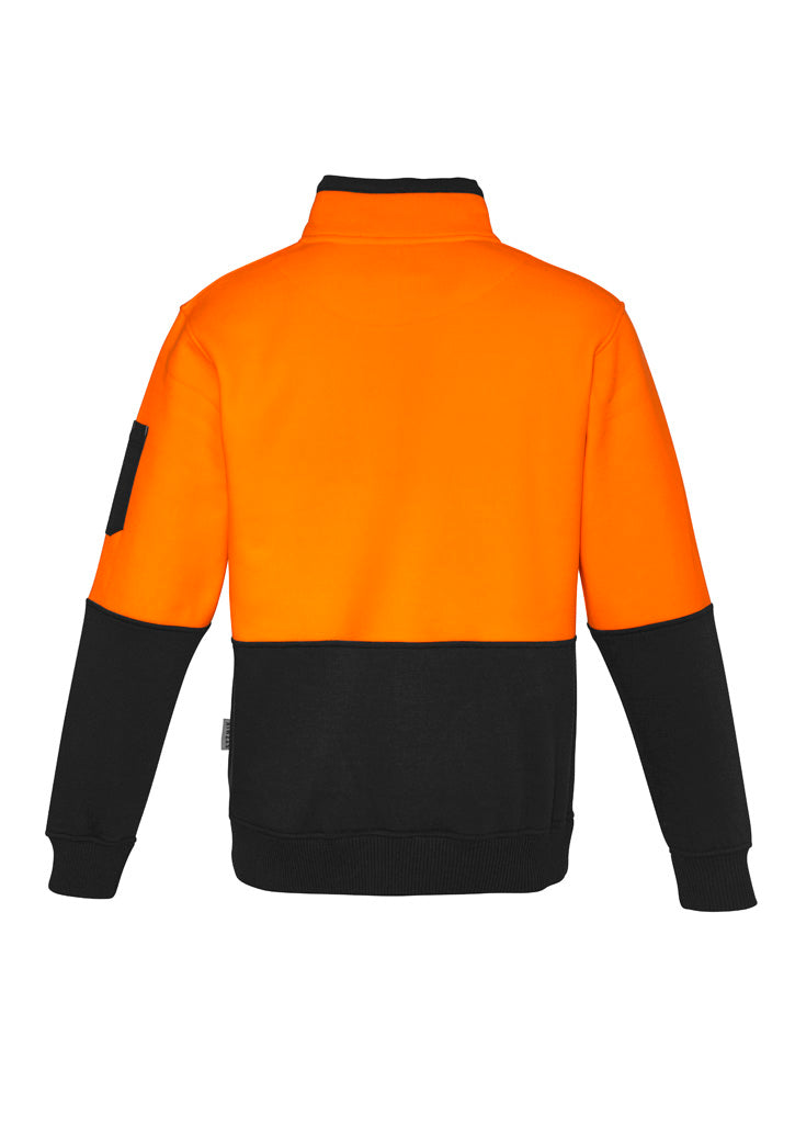 Unisex Hi Vis 1/2 Zip Pullover - Orange/Black - Back