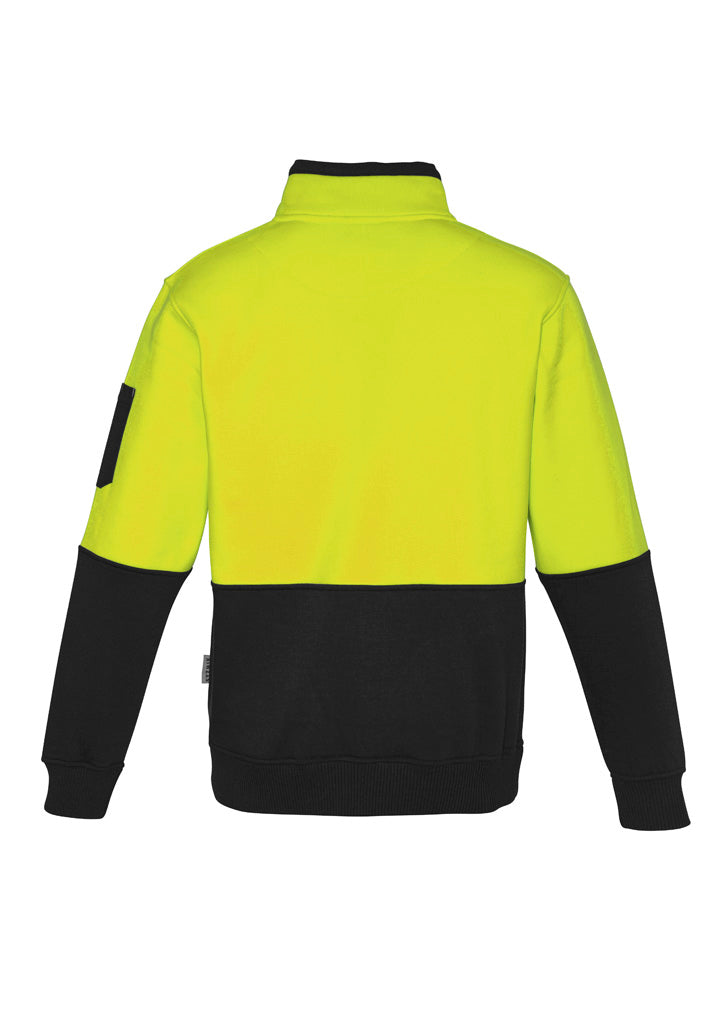 Unisex Hi Vis 1/2 Zip Pullover - Yellow/Black - Back