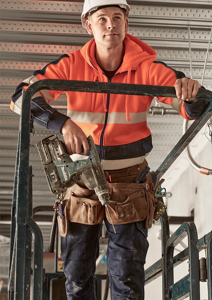 Unisex Hi Vis Full Zip Stretch Taped Hoodie 2