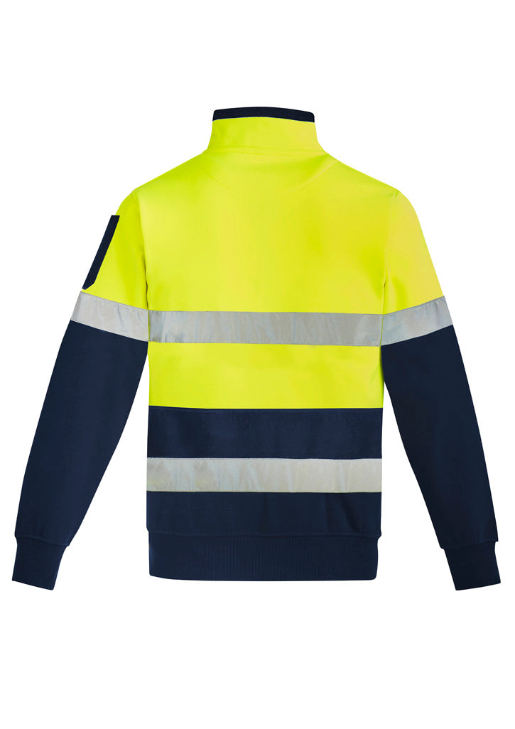 Unisex Hi Vis 1/4 Zip Pullover - Hoop Taped - Yellow/Navy - Back