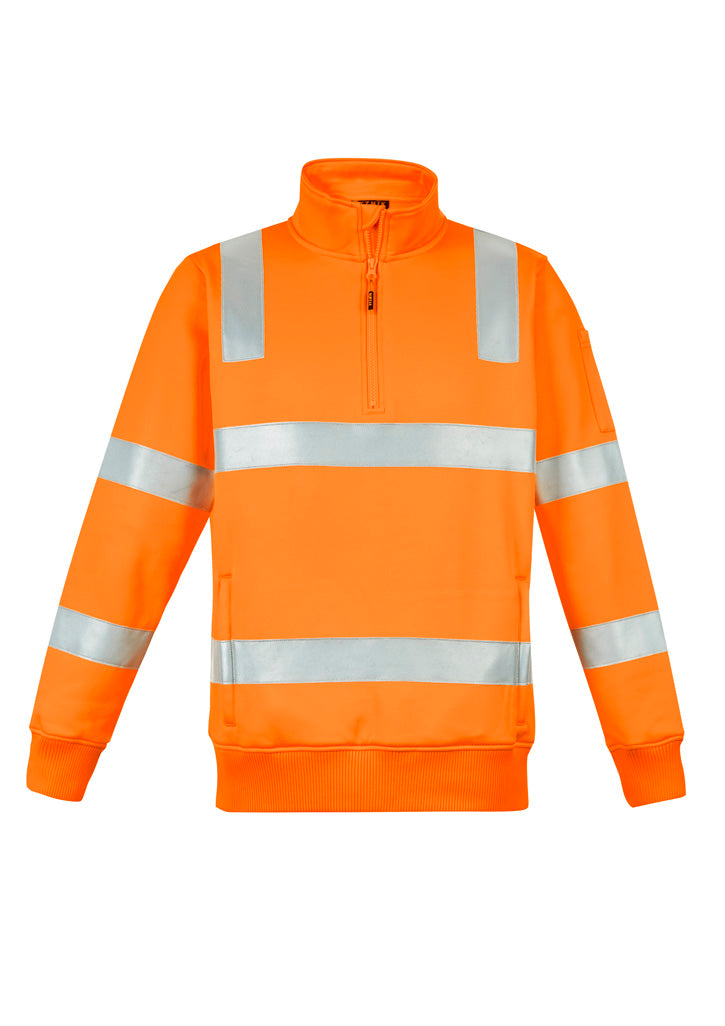Unisex Hi Vis VIC Rail 1/4 Zip Pullover - Vic Rail Orange - Front